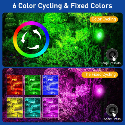Solarna lampa LED 3000K/6000K/RGB, wodoodporna IP65, do ogrodu i na ścianę