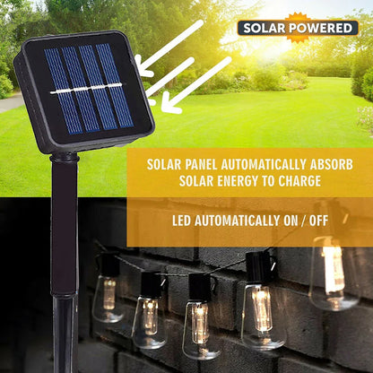 Solarne lampki LED 20/38 żarówek, wodoodporne, dekoracyjne girlandy