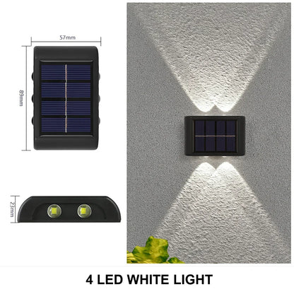 Wodoodporna solarna lampa ścienna, oświetlenie góra-dół do ogrodu