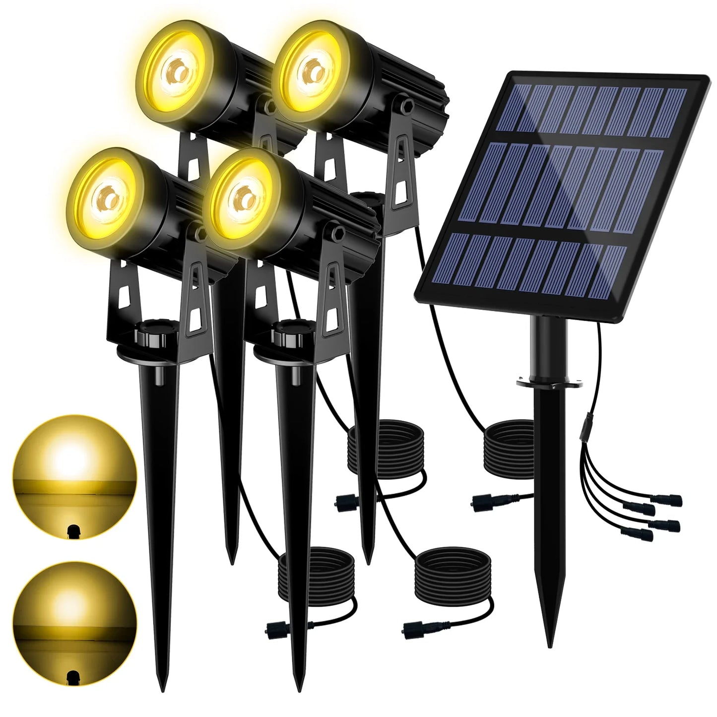 Solarna lampa LED 3000K/6000K/RGB, wodoodporna IP65, do ogrodu i na ścianę
