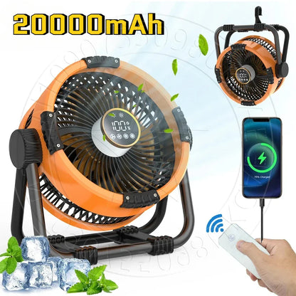 Przenośny wentylator 20000mAh z powerbankiem i sufitowym mocowaniem