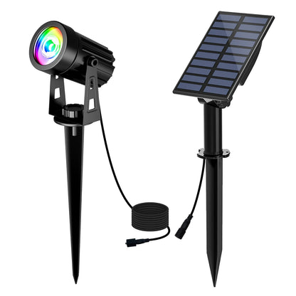 Solarna lampa LED 3000K/6000K/RGB, wodoodporna IP65, do ogrodu i na ścianę
