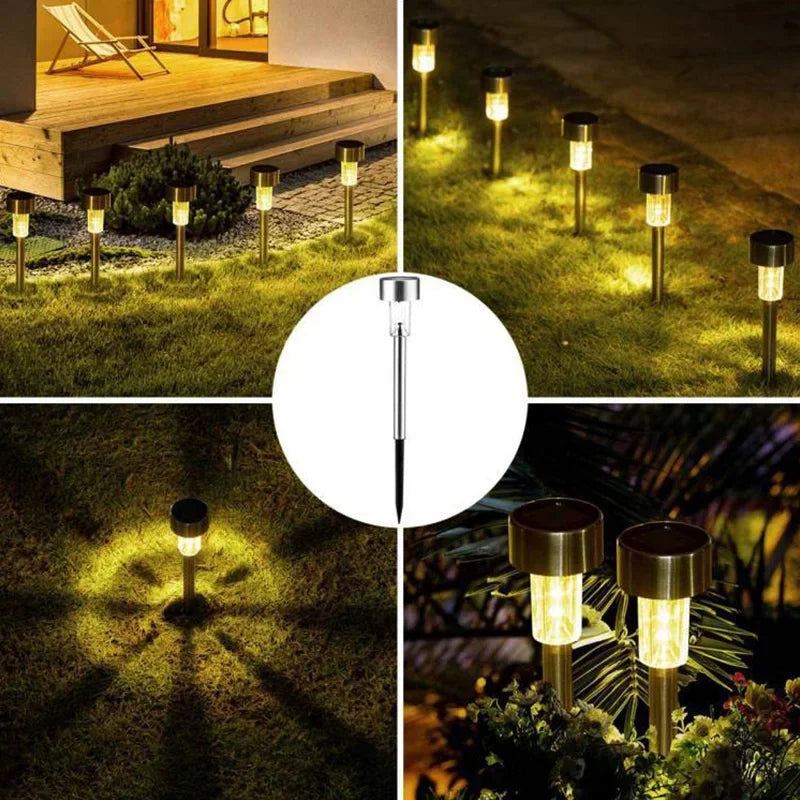 Wodoodporna solarna lampa ogrodowa do oświetlenia ścieżek i patio