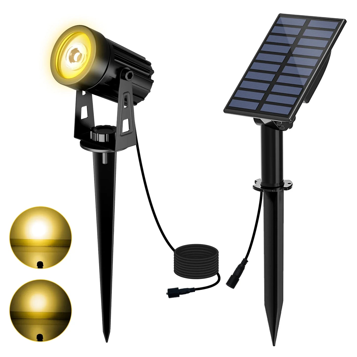 Solarna lampa LED 3000K/6000K/RGB, wodoodporna IP65, do ogrodu i na ścianę